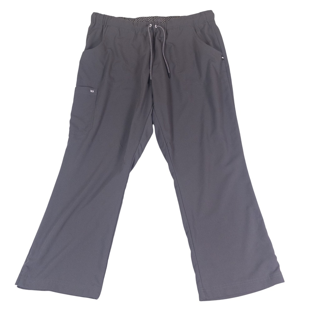 Koi Next Gen Mens Scrub Pants 2X Petite Charcoal Gray Cargo Drawstring
